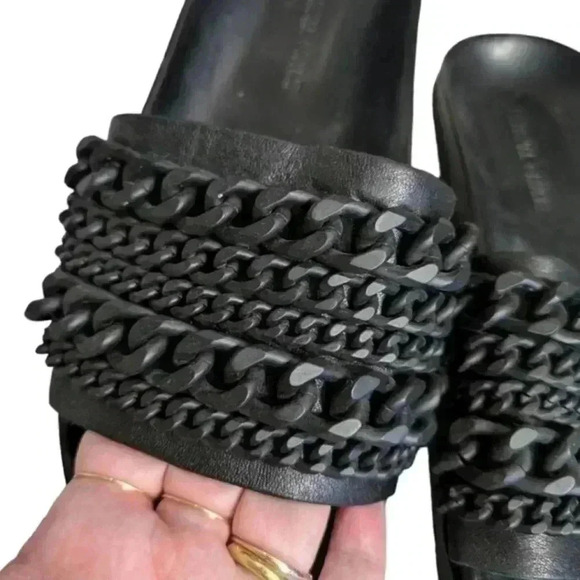 Kendall & Kylie Shiloh Slides Black Sandals Grunge Y2K Rocker Women's size 7.5 M - Picture 7 of 11